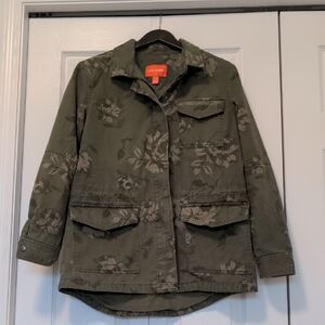 Joe Fresh Olive Green Floral Utility Jacket